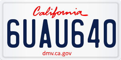 CA license plate 6UAU640