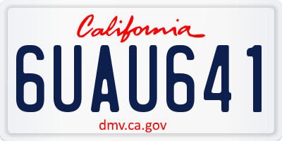 CA license plate 6UAU641