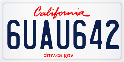 CA license plate 6UAU642