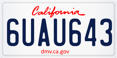 CA license plate 6UAU643