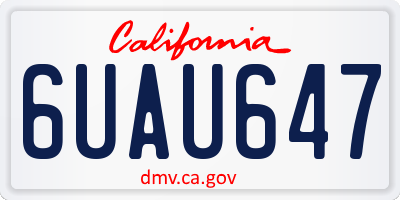 CA license plate 6UAU647