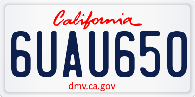 CA license plate 6UAU650