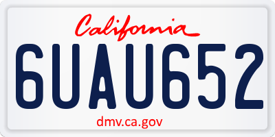 CA license plate 6UAU652
