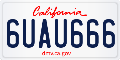 CA license plate 6UAU666