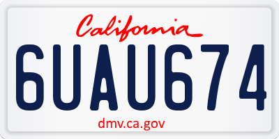 CA license plate 6UAU674