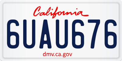 CA license plate 6UAU676