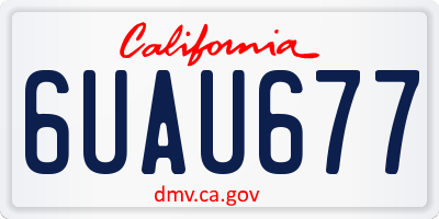 CA license plate 6UAU677