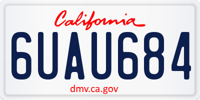 CA license plate 6UAU684
