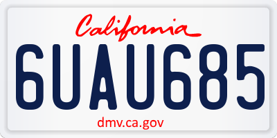 CA license plate 6UAU685