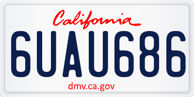 CA license plate 6UAU686
