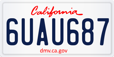 CA license plate 6UAU687