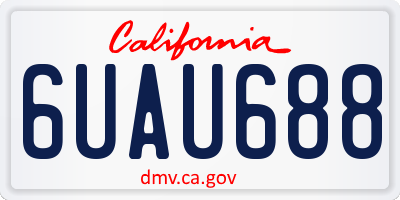 CA license plate 6UAU688