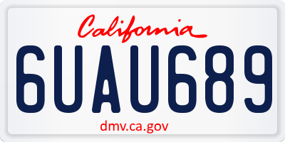 CA license plate 6UAU689