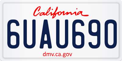 CA license plate 6UAU690