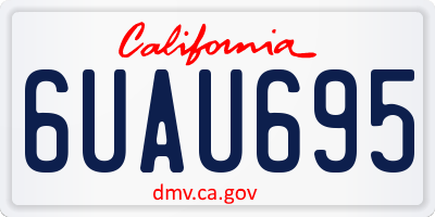 CA license plate 6UAU695