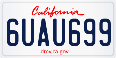 CA license plate 6UAU699