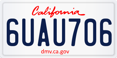 CA license plate 6UAU706