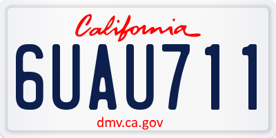 CA license plate 6UAU711