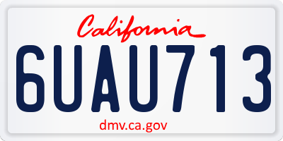 CA license plate 6UAU713