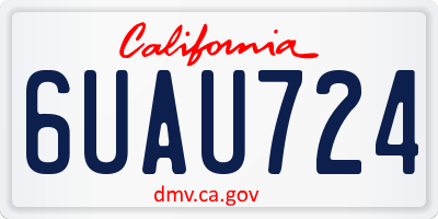 CA license plate 6UAU724