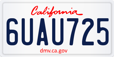 CA license plate 6UAU725