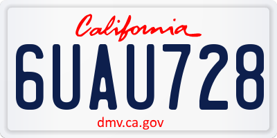 CA license plate 6UAU728