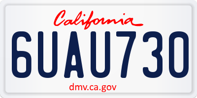 CA license plate 6UAU730