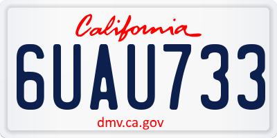 CA license plate 6UAU733