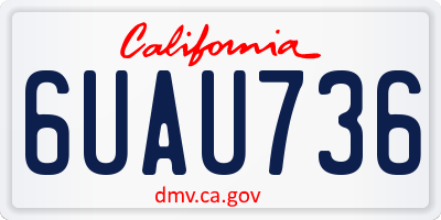 CA license plate 6UAU736