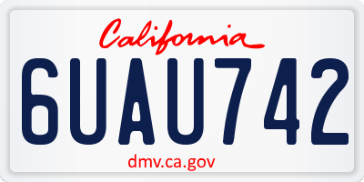 CA license plate 6UAU742
