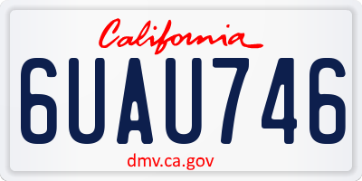 CA license plate 6UAU746