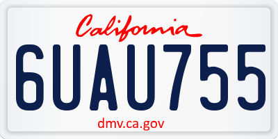CA license plate 6UAU755