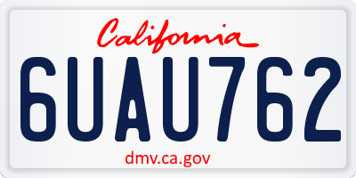 CA license plate 6UAU762