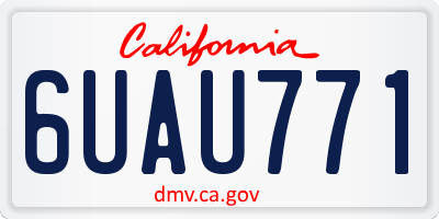 CA license plate 6UAU771