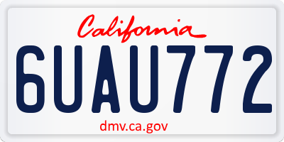 CA license plate 6UAU772