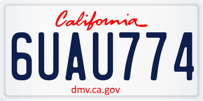 CA license plate 6UAU774