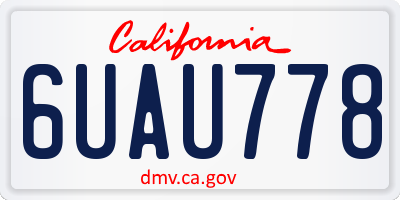 CA license plate 6UAU778