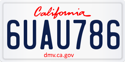 CA license plate 6UAU786