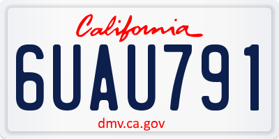 CA license plate 6UAU791