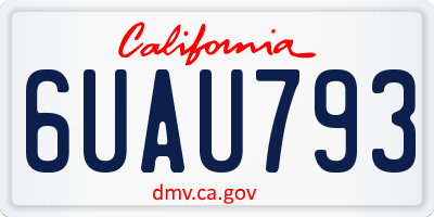 CA license plate 6UAU793