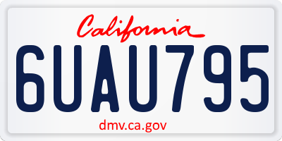 CA license plate 6UAU795