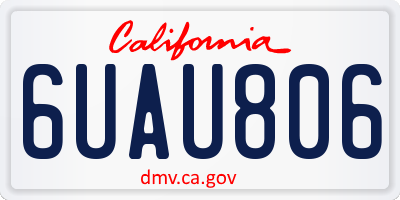 CA license plate 6UAU806