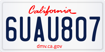 CA license plate 6UAU807