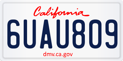 CA license plate 6UAU809