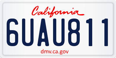 CA license plate 6UAU811