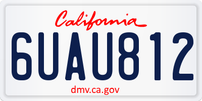 CA license plate 6UAU812