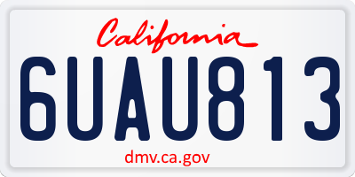 CA license plate 6UAU813
