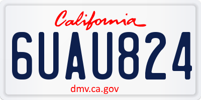 CA license plate 6UAU824