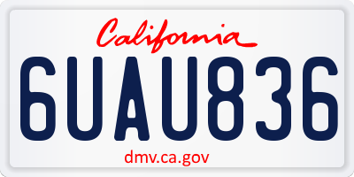 CA license plate 6UAU836