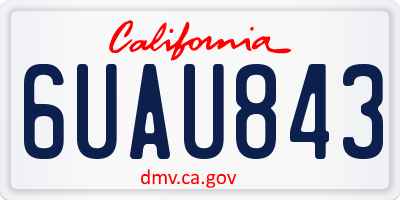 CA license plate 6UAU843